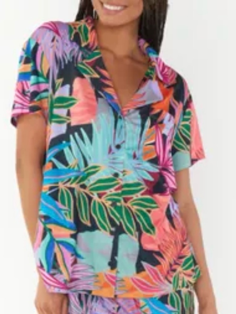 Show Me Your MuMu Tropical Paradise Sunday Morning PJ Lounge Aloha Top S
